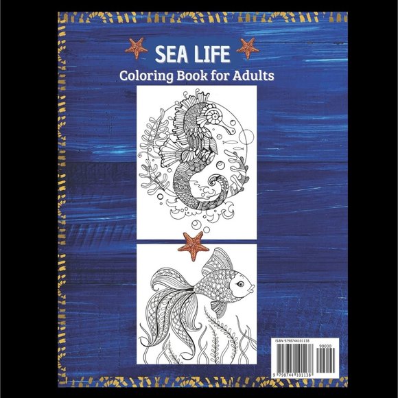 SEA LIFE - Coloring Book for Adults : Marine Life NEW!!! - Picture 3 of 13